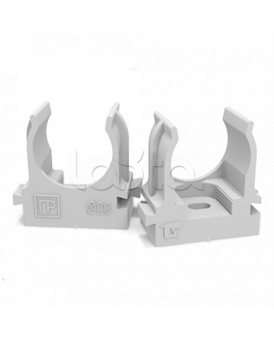 Крепеж-клипса для труб атмосферостойкая для монтажного пистолета серая в п/э d20 мм (100шт/900шт уп/кор) Промрукав (PR13.0402) в Ставрополе Держатели, клипсы, скобы Pintop.ru