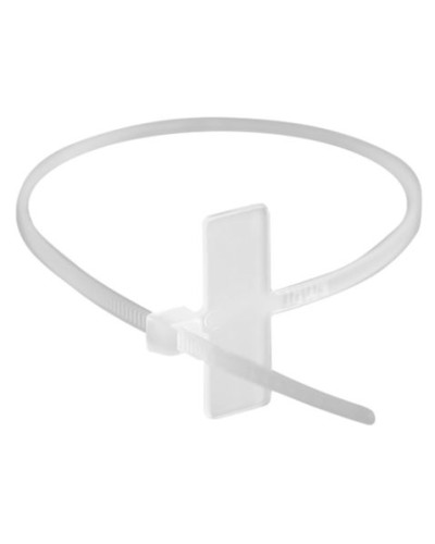 Хомут P6.6 маркировочный, белый, 2,5x100, горизонтальная табличка под замком 24,5x7,8 DKC 252100SR-M в Ставрополе Стяжки-хомуты Pintop.ru