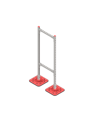 Опорная конструкция для горизонтальных прямоугольных воздуховодов и металлических лотков кабеленесущих систем TECHNORAPTOR FOOT 500х1500 КМ-профиль (KM-TR-F-SSHRAD-500-1500) в Ставрополе Системы видеонаблюдения Pintop.ru