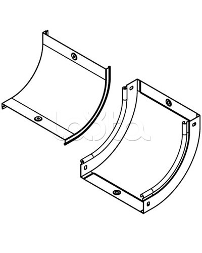 Крышка CS 90 на угол вертикальный внутр.90°. осн. 200, горячеоцинкованная DKC 38204HDZ в Ставрополе Аксессуары для лотков Pintop.ru