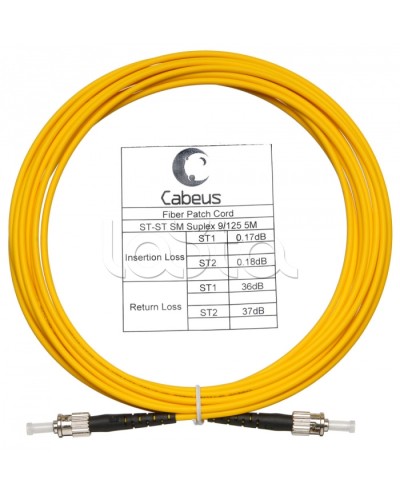 Шнур оптический simplex ST-ST 9/125 sm 25м LSZH Cabeus FOP(s)-9-ST-ST-25m в Ставрополе Патч-корды оптические Pintop.ru
