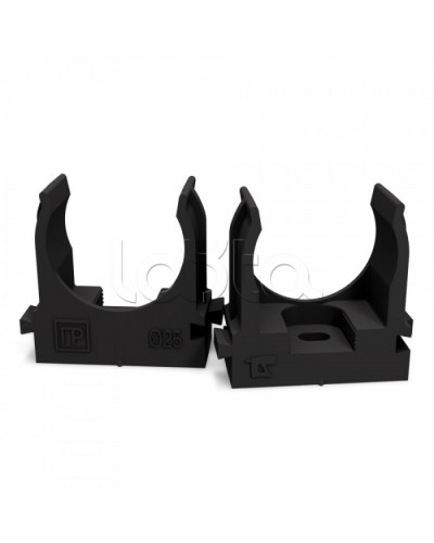 Крепеж-клипса для труб для монтажного пистолета черная в гофроящике d25 мм (900шт/кор) Промрукав (PR13.0457) в Ставрополе Держатели, клипсы, скобы Pintop.ru