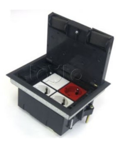 Люк в пол на 4 модуля (45х45 мм), с суппортом и коробкой, стальной Экопласт 70040 в Ставрополе Системы лючков и колонн Pintop.ru