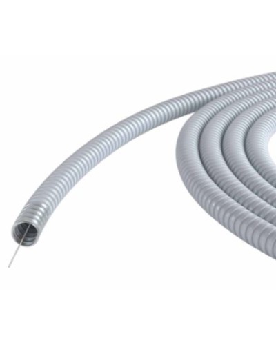 Металлорукав DN 15мм в ПВХ изоляции, Dвн 15,5 мм, Dнар 19,5, с протяжкой, 100 м, цвет серый DKC 6071R-015100P в Ставрополе Металлорукав Pintop.ru