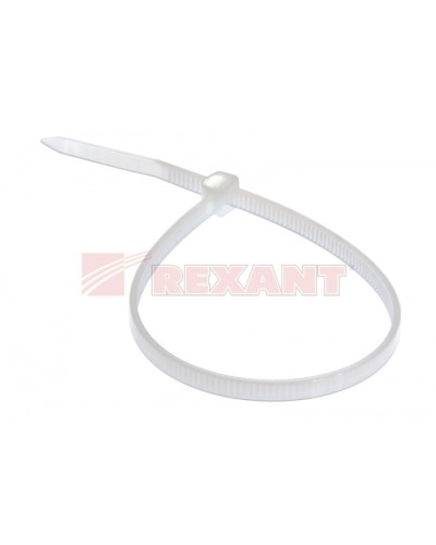 Хомут-стяжка нейлоновый 3х200 мм белый (100шт/уп) REXANT 07-0200-4 в Ставрополе Стяжки-хомуты Pintop.ru