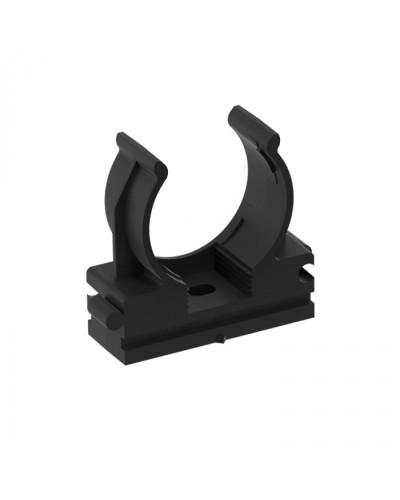 CFQ25 Держатель (клипса) для труб, для монтажного пистолета D25мм, цвет чёрный (10шт) Экопласт (41525-10BL) в Ставрополе Держатели, клипсы, скобы Pintop.ru
