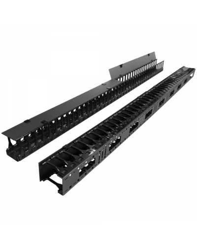 Вертикальные органайзеры с пласт пальцами 149 мм, 42U, черные TWT (TWT-CBB-DVO-42U/M) в Ставрополе Кабельные органайзеры Pintop.ru