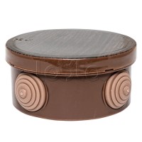 Коробка распред. КМР-040-039 с крышкой (85х40) 4 мембранных ввода тёмное дерево IP54 EKF (plc-kmr-040-039-t)