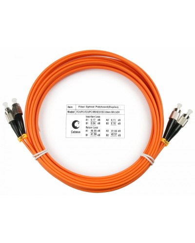 Шнур оптический duplex FC-FC 62,5/125 mm 5м LSZH Cabeus FOP-62-FC-FC-5m в Ставрополе Патч-корды оптические Pintop.ru