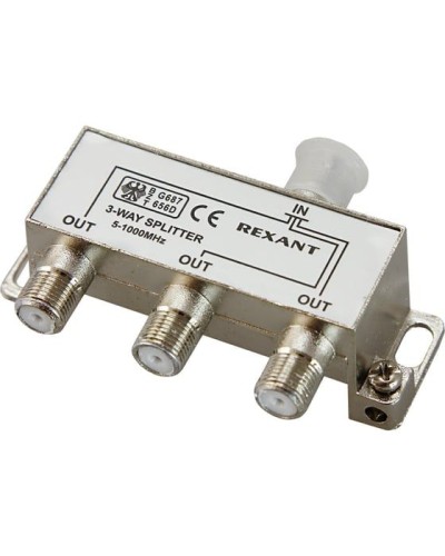 Делитель антенный, (3 TV), 5-1000 МГц REXANT 06-0041-C в Ставрополе Системы видеонаблюдения Pintop.ru