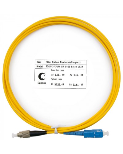 Шнур оптический simplex SC-FC 9/125 sm 3м LSZH Cabeus FOP(s)-9-SC-FC-3m в Ставрополе Патч-корды оптические Pintop.ru