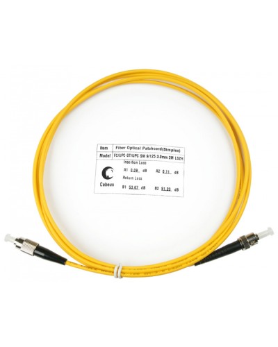 Шнур оптический simplex FC-ST 9/125 sm 2м LSZH Cabeus FOP(s)-9-FC-ST-2m в Ставрополе Патч-корды оптические Pintop.ru