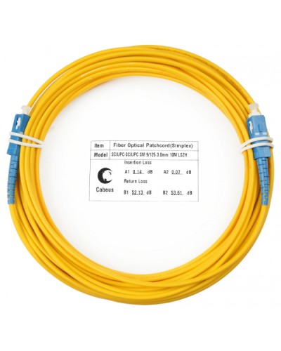 Шнур оптический simplex SC-SC 9/125 sm 25м LSZH Cabeus FOP(s)-9-SC-SC-25m в Ставрополе Патч-корды оптические Pintop.ru