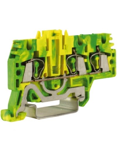 Зажим для заземления, 1 ввод/2 вывода, 2,5 кв.мм желто-зеленый DKC ZHT510 в Ставрополе Держатели, клипсы, скобы Pintop.ru