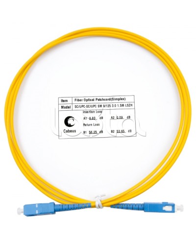 Шнур оптический simplex SC-SC 9/125 SM 1,5 м LSZH Cabeus FOP(s)-9-SC-SC-1,5M в Ставрополе Патч-корды оптические Pintop.ru