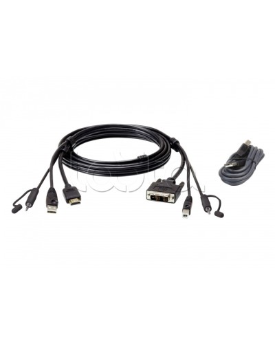 Комплект кабелей USB, HDMI-DVI-D для защищенного KVM-переключателя (1.8м) ATEN 2L-7D02DHX2 в Ставрополе Видеоусилители, Модуляторы, Делители Pintop.ru