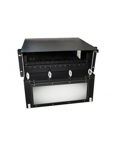 Патч-панель 19” универсальная Hyperline FO-19BX-4U-F2-12xSLT-W120H32-EMP в Ставрополе Кросс оптический Pintop.ru