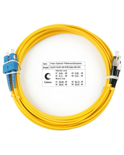 Шнур оптический duplex SC-FC 9/125 sm 5м LSZH Cabeus FOP(d)-9-SC-FC-5m в Ставрополе Патч-корды оптические Pintop.ru