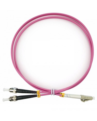Шнур оптический duplex LC-ST 50/125 mm OM4 1м LSZH Cabeus FOP-50-OM4-LC-ST-1m в Ставрополе Патч-корды оптические Pintop.ru
