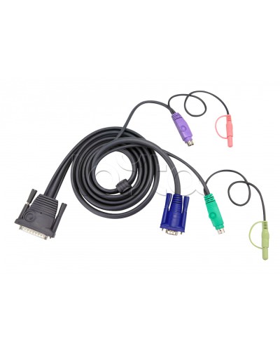 КВМ-кабель с интерфейсами передачи звука, PS/2, VGA (3м) ATEN 2L-1703P в Ставрополе Видеоусилители, Модуляторы, Делители Pintop.ru