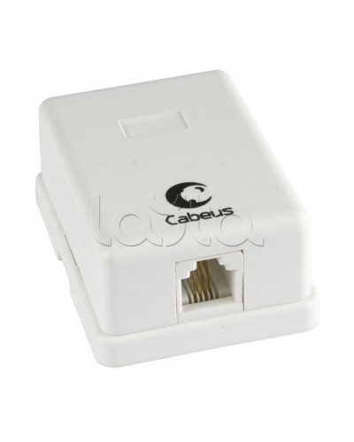 Розетка телефонная RJ-12(6P4C), одинарная, внешняя, белая Cabeus WS-6P4C-TEL-1 в Ставрополе Розетки компьютерные и телефонные Pintop.ru