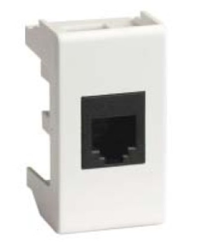 Компьютерная розетка RJ-45, кат.5Е, неэкранированная 8P8C, Hyperline, Dual IDC, белый RAL 9010, DKC 45048 в Ставрополе Розетки компьютерные и телефонные Pintop.ru