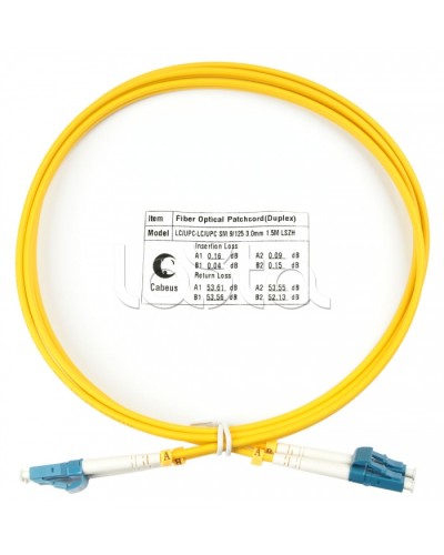 Шнур оптический duplex LC-LC 9/125 SM 1,5 м LSZH Cabeus FOP(d)-9-LC-LC-1,5M в Ставрополе Патч-корды оптические Pintop.ru