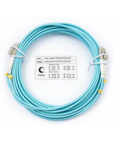 Патч-корд оптический MM 50/125 LC-LC (5м) LSZH duplex OM3 Cabeus FOP-50-LC-LC-5m в Ставрополе Патч-корды и пигтейлы Pintop.ru
