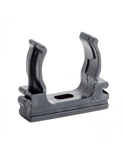 CF25G Держатель (клипса), без галогена, для труб D25мм, цвет чёрный (10шт) Экопласт (41725-10HF-BL) в Ставрополе Держатели, клипсы, скобы Pintop.ru