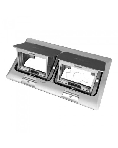 Люк в пол на 2x2 поста (45х45мм) в комплекте с коробкой и суппортом, сталь Экопласт (70027) в Ставрополе Системы лючков и колонн Pintop.ru