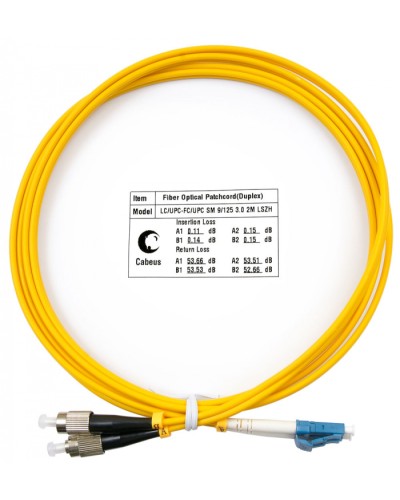 Шнур оптический duplex LC-FC 9/125 sm 2м LSZH Cabeus FOP(d)-9-LC-FC-2m в Ставрополе Патч-корды оптические Pintop.ru