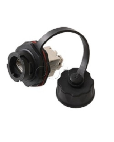 Индустриальный модуль-вставка NIKOMAX, Кат.6a (Класс Ea), 500МГц, RJ45/8P8C, 110/KRONE, T568A/B, экранированный, IP67, с защитной крышкой, черный NIKOMAX (NMC-KJSA2-IS-BK) в Ставрополе Модули Keystone Pintop.ru