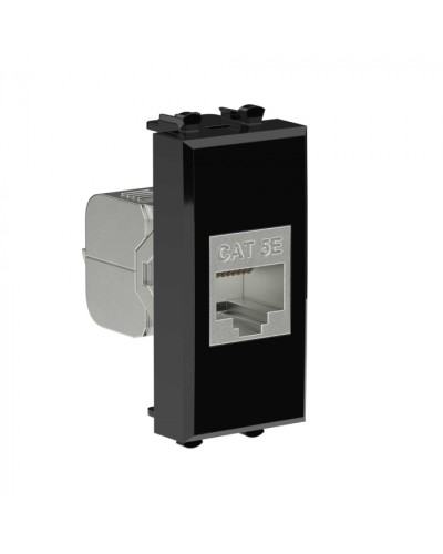 Avanti Компьютерная розетка RJ-45 без шторки модульная, кат.5е экран., Черный квадрат 1модуль DKC (4402761) в Ставрополе Коннекторы Pintop.ru