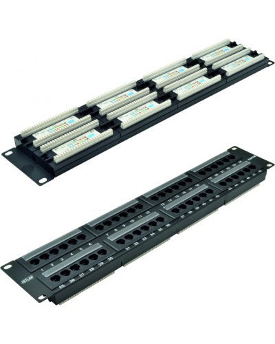 Панель коммутационная 19, 2U, 48 портов,Кат.5e NETLAN EC-URP-48-UD2 в Ставрополе Патч панель Pintop.ru