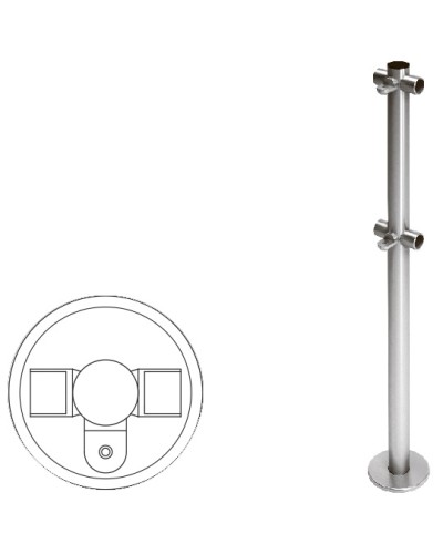 Cтойка ограждения Т-образная с 2-мя полупетлями (антик серебро) Oxgard в Ставрополе Ограждения Pintop.ru