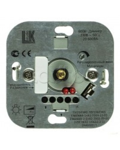 Механизм светорегулятора со световой индикацией, W= 600 Вт; Vintage Экопласт 887200-1 в Ставрополе Розетки компьютерные и телефонные Pintop.ru
