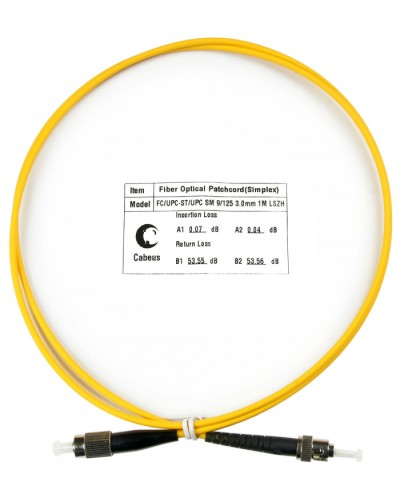 Шнур оптический simplex FC-ST 9/125 sm 1м LSZH Cabeus FOP(s)-9-FC-ST-1m в Ставрополе Патч-корды оптические Pintop.ru