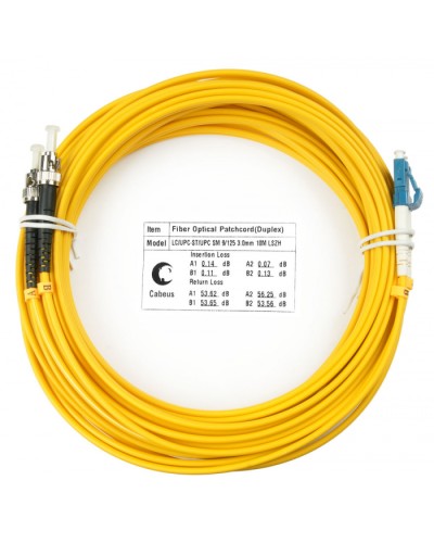Шнур оптический duplex LC-ST 9/125 sm 25м LSZH Cabeus FOP(d)-9-LC-ST-25m в Ставрополе Патч-корды оптические Pintop.ru