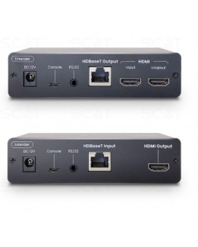 Удлинитель DisplayPort 4K(60Гц), USB, аудио, RS232 по кабелю витой пары(CAT6a) до 100м (HDBaseT) SC&T DP02U-4K6G в Ставрополе Видеоусилители, Модуляторы, Делители Pintop.ru