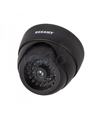 Муляж внутренней купольной камеры видеонаблюдения с вращающимся объективом и мигающим красным светодиодом REXANT 45-0230 в Ставрополе Муляжи камер Pintop.ru