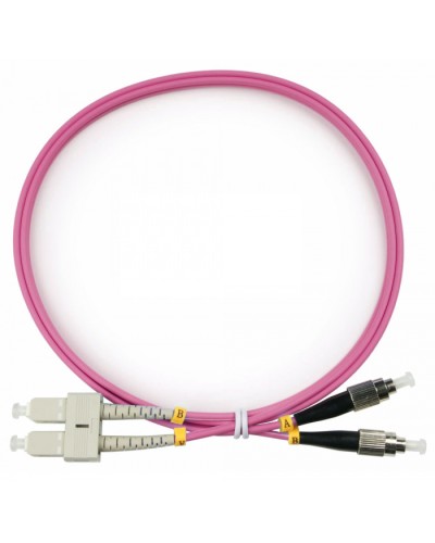 Шнур оптический duplex SC-FC 50/125 mm OM4 1м LSZH Cabeus FOP-50-OM4-SC-FC-1m в Ставрополе Патч-корды оптические Pintop.ru