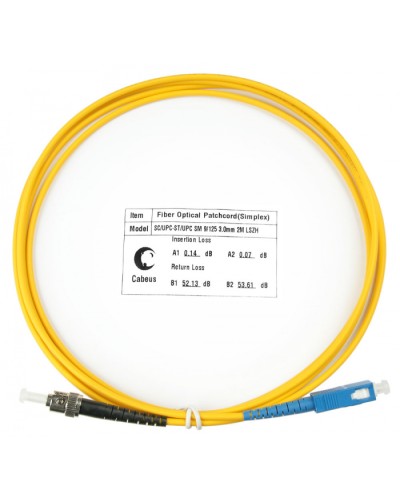 Шнур оптический simplex SC-ST 9/125 sm 2м LSZH Cabeus FOP(s)-9-SC-ST-2m в Ставрополе Патч-корды оптические Pintop.ru