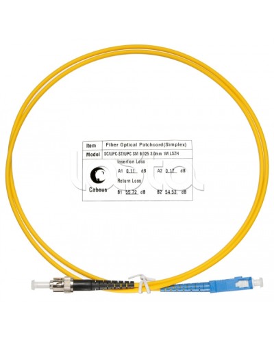 Патч-корд волоконно-оптический SM 9/125 simplex SC-ST LSZH (1,5 м) Cabeus FOP(s)-9-SC-ST-1,5m в Ставрополе Патч-корды оптические Pintop.ru