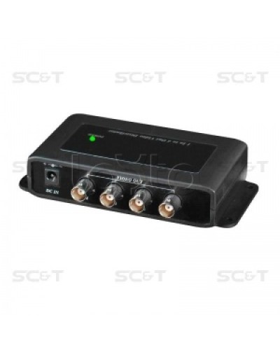 Усилитель-разветвитель видеосигнала HDCVI / TVI / AHD (1вх./4вых.) SC&T CD104HD в Ставрополе Видеоусилители, Модуляторы, Делители Pintop.ru