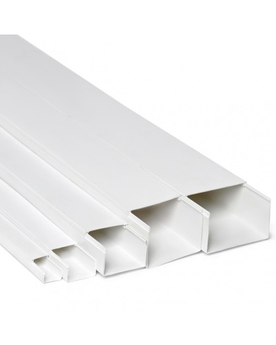 Кабель-канал 40x16x2000, двойной замок, белый (ПожТехКабель) в Ставрополе Кабель-канал Pintop.ru