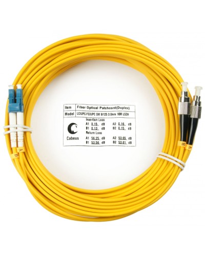 Шнур оптический duplex LC-FC 9/125 sm 20м LSZH Cabeus FOP(d)-9-LC-FC-20m в Ставрополе Патч-корды оптические Pintop.ru