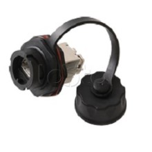 Индустриальный модуль-вставка NIKOMAX, Кат.6a (Класс Ea), 500МГц, RJ45/8P8C, 110/KRONE, T568A/B, экранированный, IP67, с защитной крышкой, черный NIKOMAX (NMC-KJSA2-IS-BK)