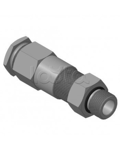 Кабельный ввод для бронированного кабеля с двойным уплотнением резьбой G1/2, внешним диаметром кабеля D=14-18 мм и проходным диаметром кабеля d=8-12 мм Спектрон КВБ-18/12-2У-М-G1/2 в Ставрополе Аксессуары для кабель-канала Pintop.ru