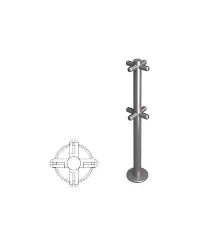 Стойка ограждения под стекло Х-образная h=400мм Oxgard Стойка ВЗР2462-00.02-04 в Ставрополе Ограждения Pintop.ru