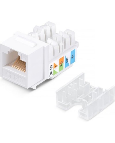 Модуль Keystone Jack RJ-45(8P8C), UTP неэкранированный, CAT 5e, тип 90 градусов, белый REXANT PRO 02-0064 в Ставрополе Модули Keystone Pintop.ru